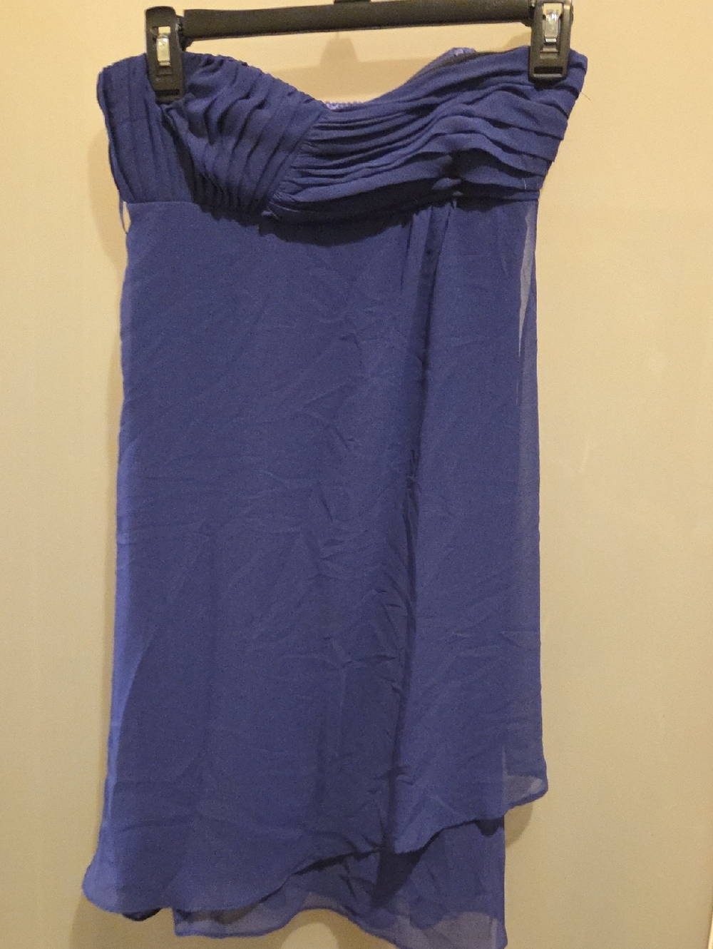 Laura Scott Strapless Purple Chiffon Dress